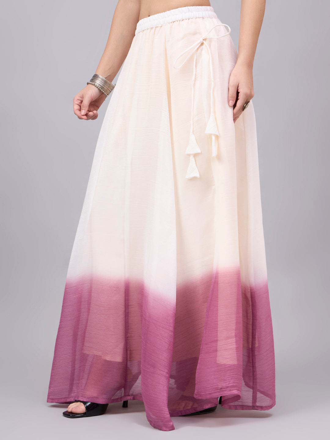 Mulberry Ombre Crunchy Silk Maxi Skirt