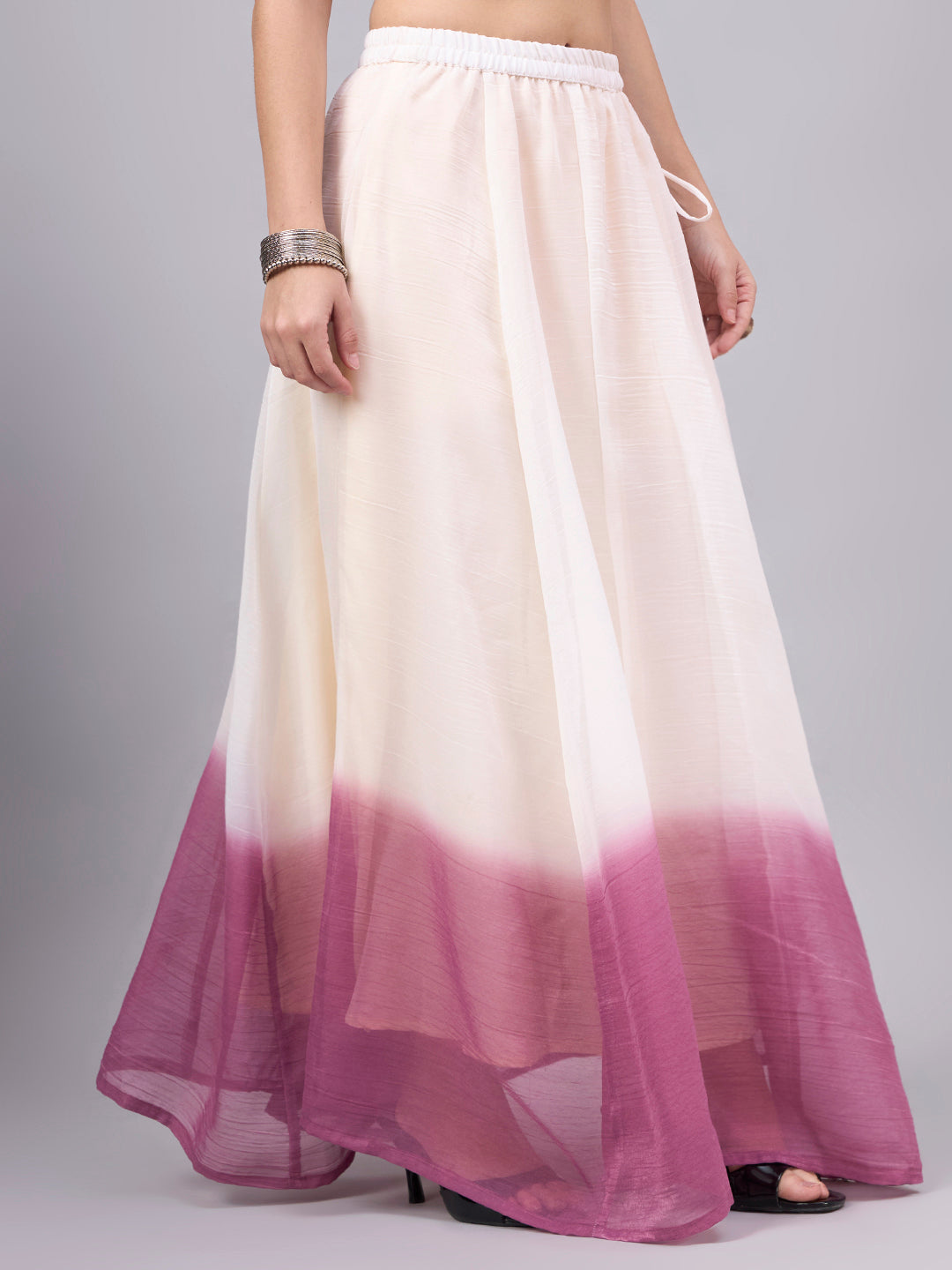 Mulberry Ombre Crunchy Silk Maxi Skirt
