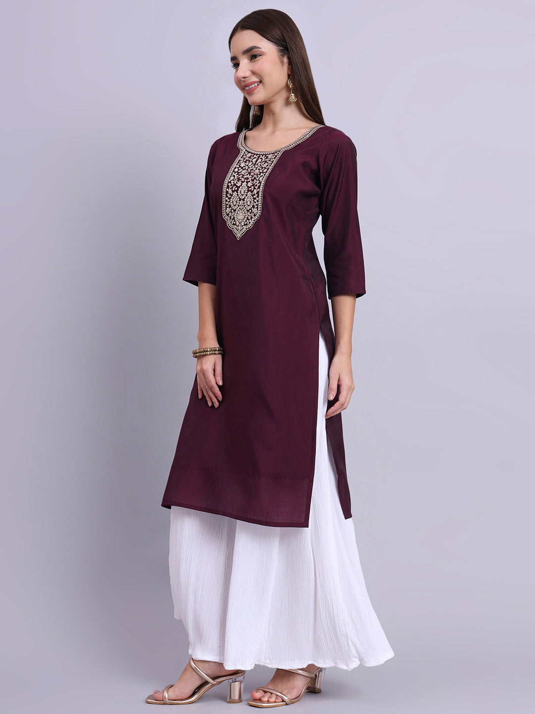 MaroonMist Silk Tunic
