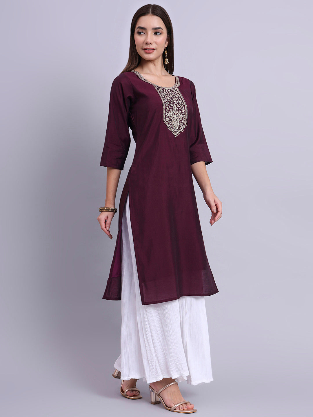 MaroonMist Silk Tunic