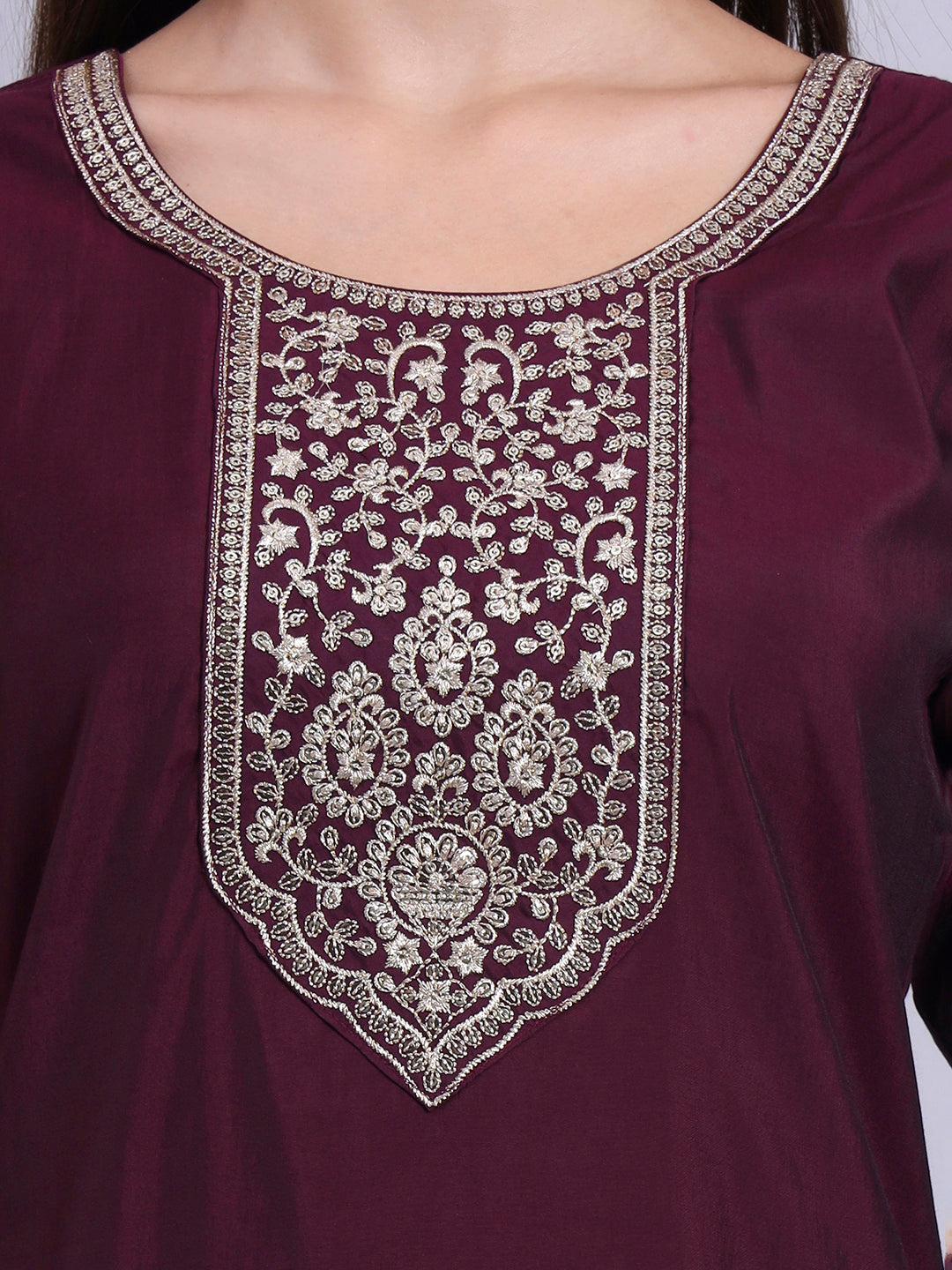 MaroonMist Silk Tunic
