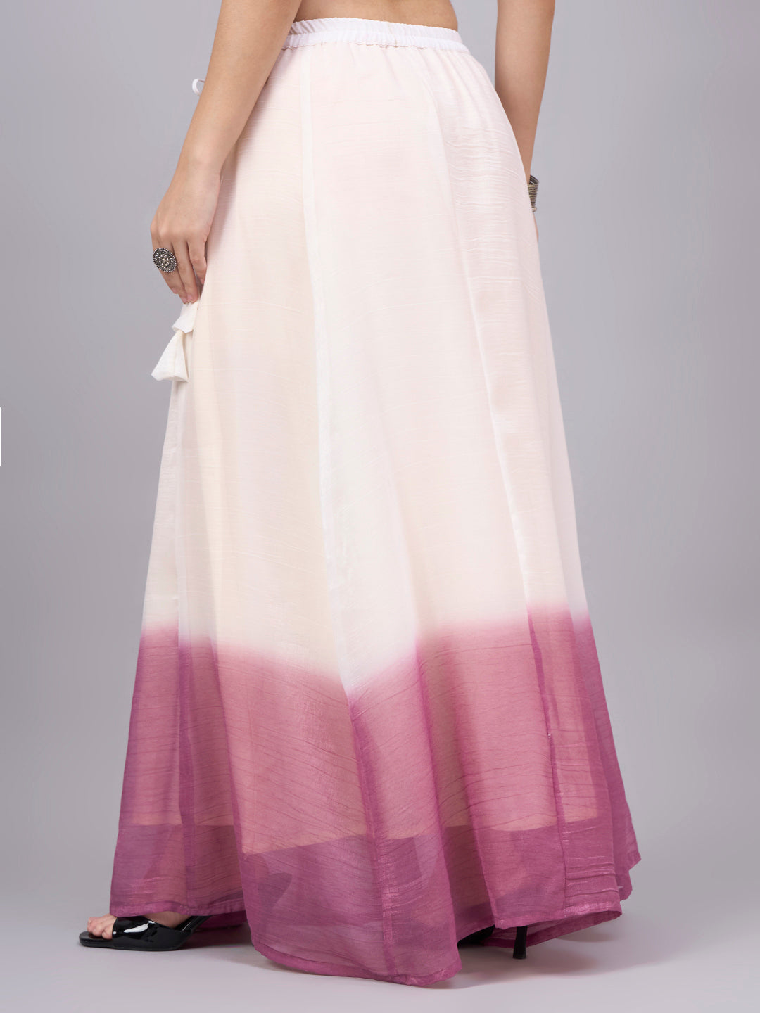 Mulberry Ombre Crunchy Silk Maxi Skirt