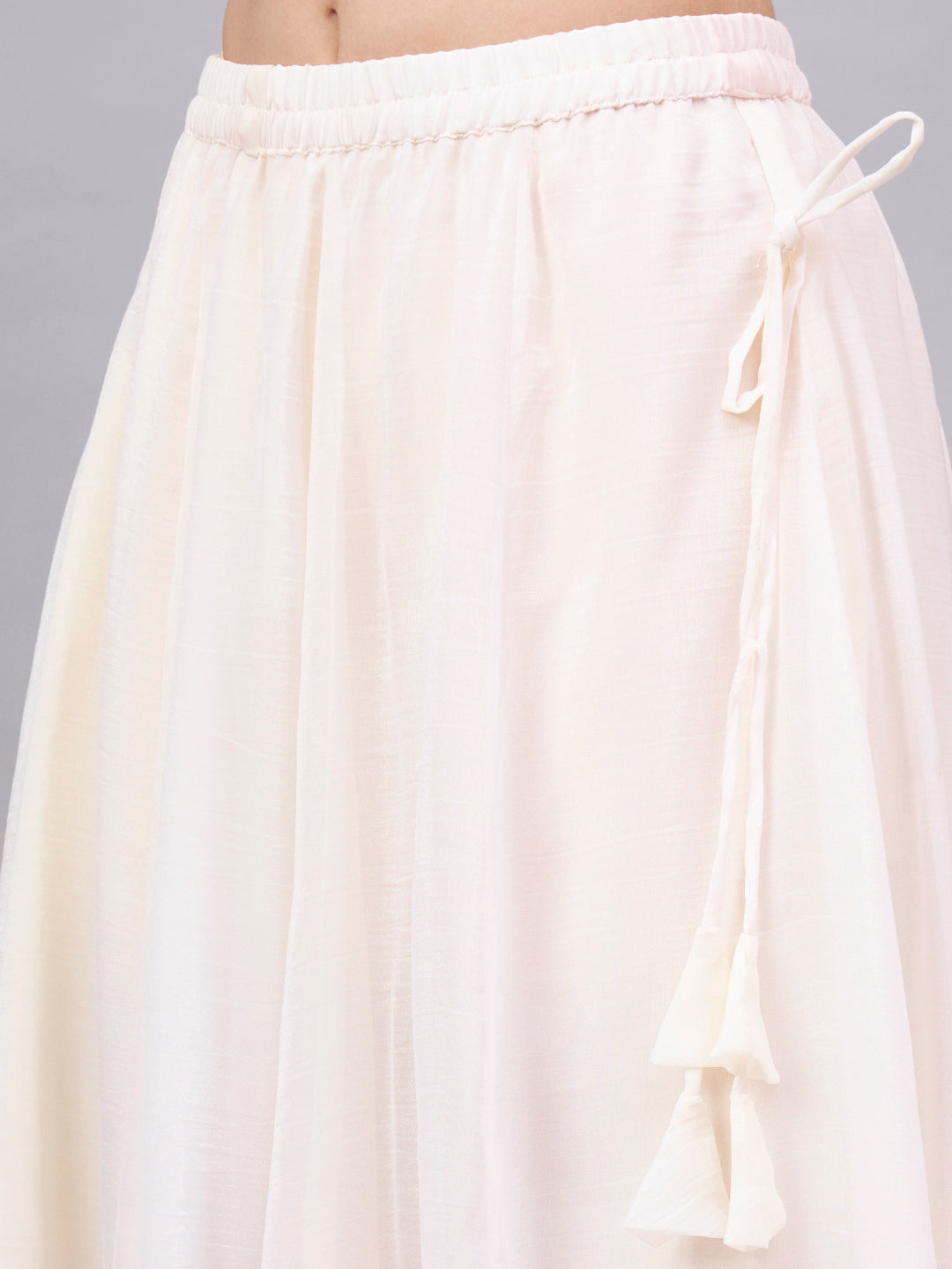 Ombre Crunchy Silk Flared Maxi Skirt