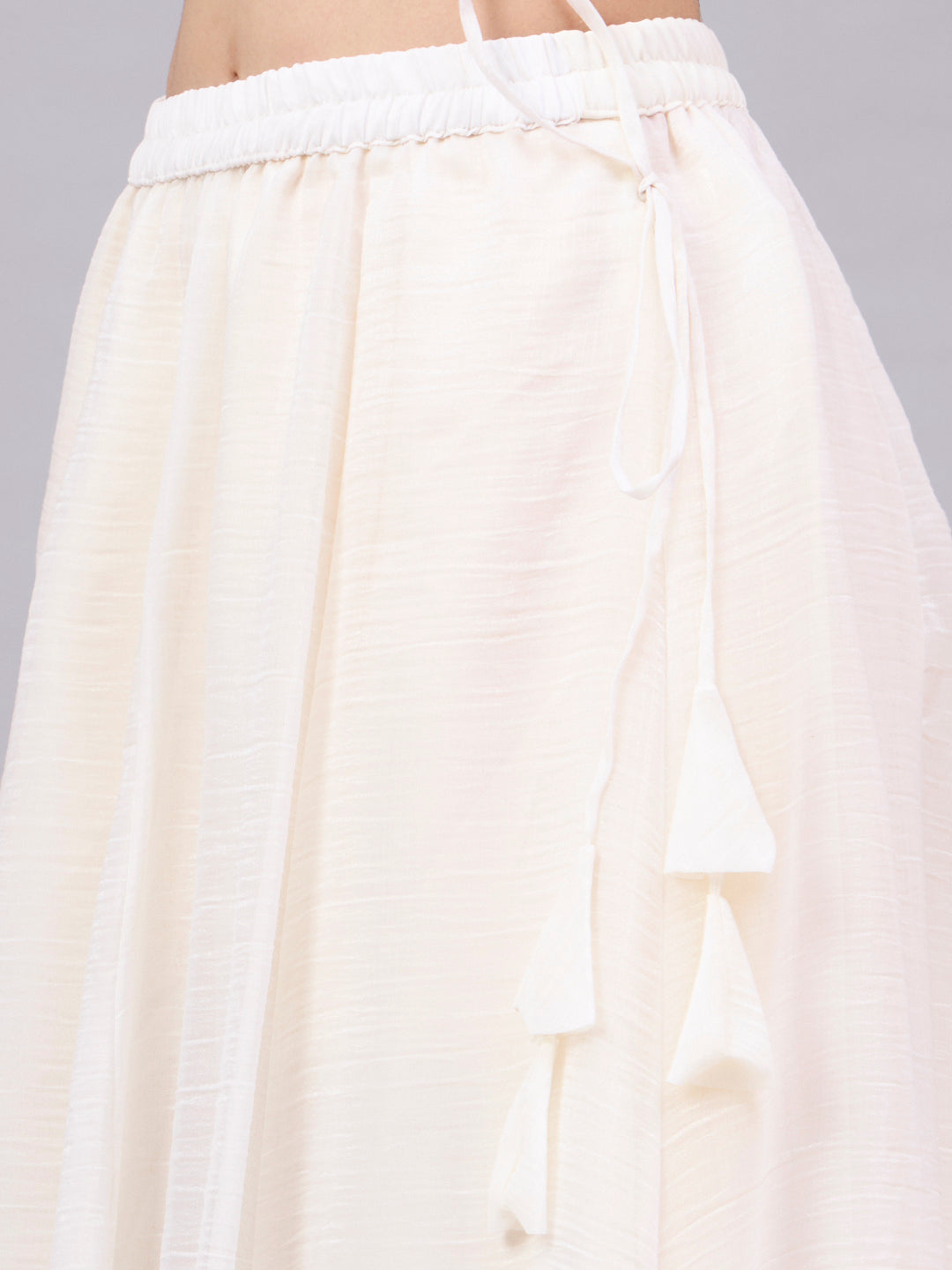 Peach Ombre Crunchy Silk Flared Maxi Skirt