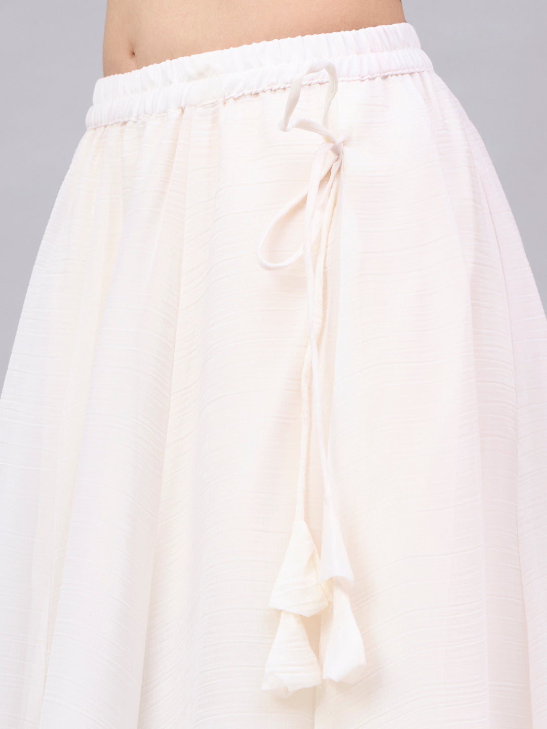 Sky Blue Ombre Crunchy Silk Flared Maxi Skirt